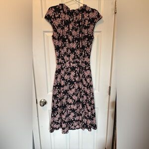 EUC Banana Republic Black and Pink Floral Midi
